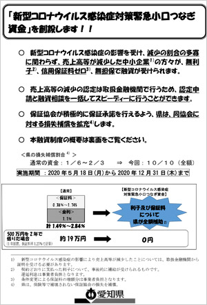 新型コロナウイルス感染症対策緊急小口つなぎ資金 が創設されました 終了 師崎商工会